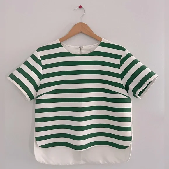 Green/white stripe Kate Spade top - Picture 1 of 2